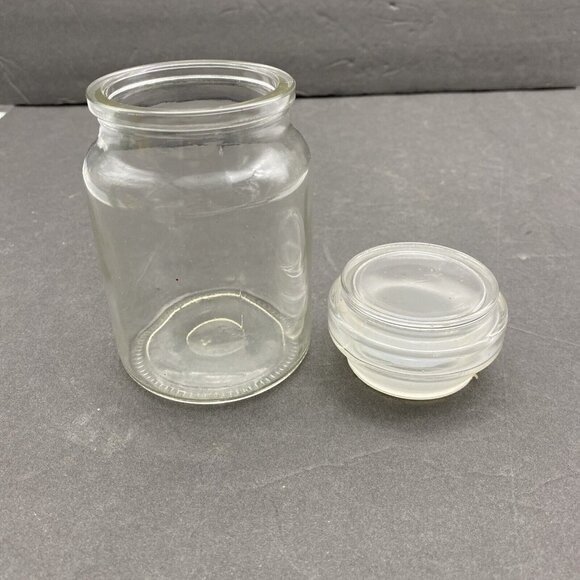 Vintage Round Apothecary Jar Storage Canister Lid 5.5" Tall Tight Seal - Picture 3 of 9